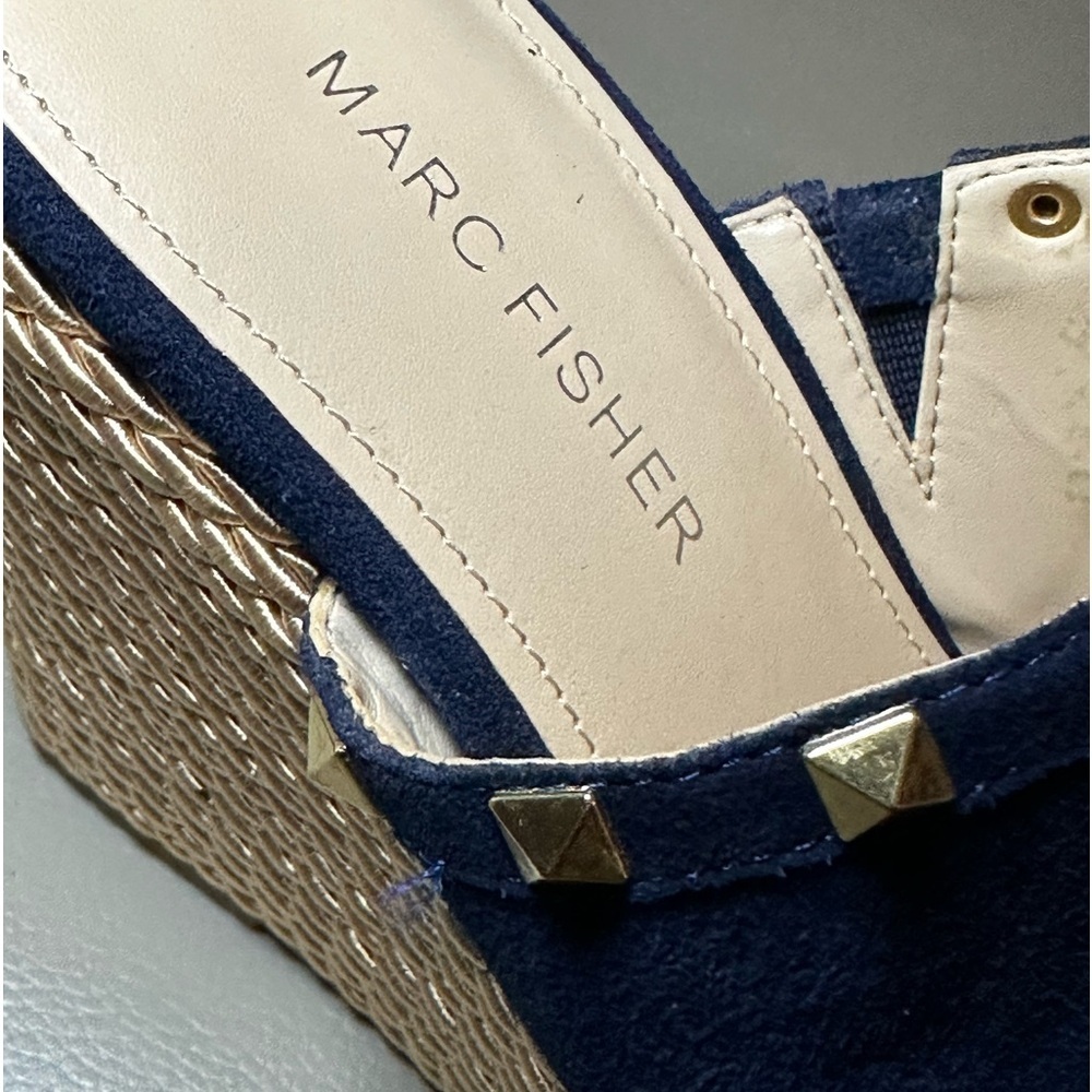 Marc Fisher Zyme Wedge Slides - Open Toe - Euc - … - image 3